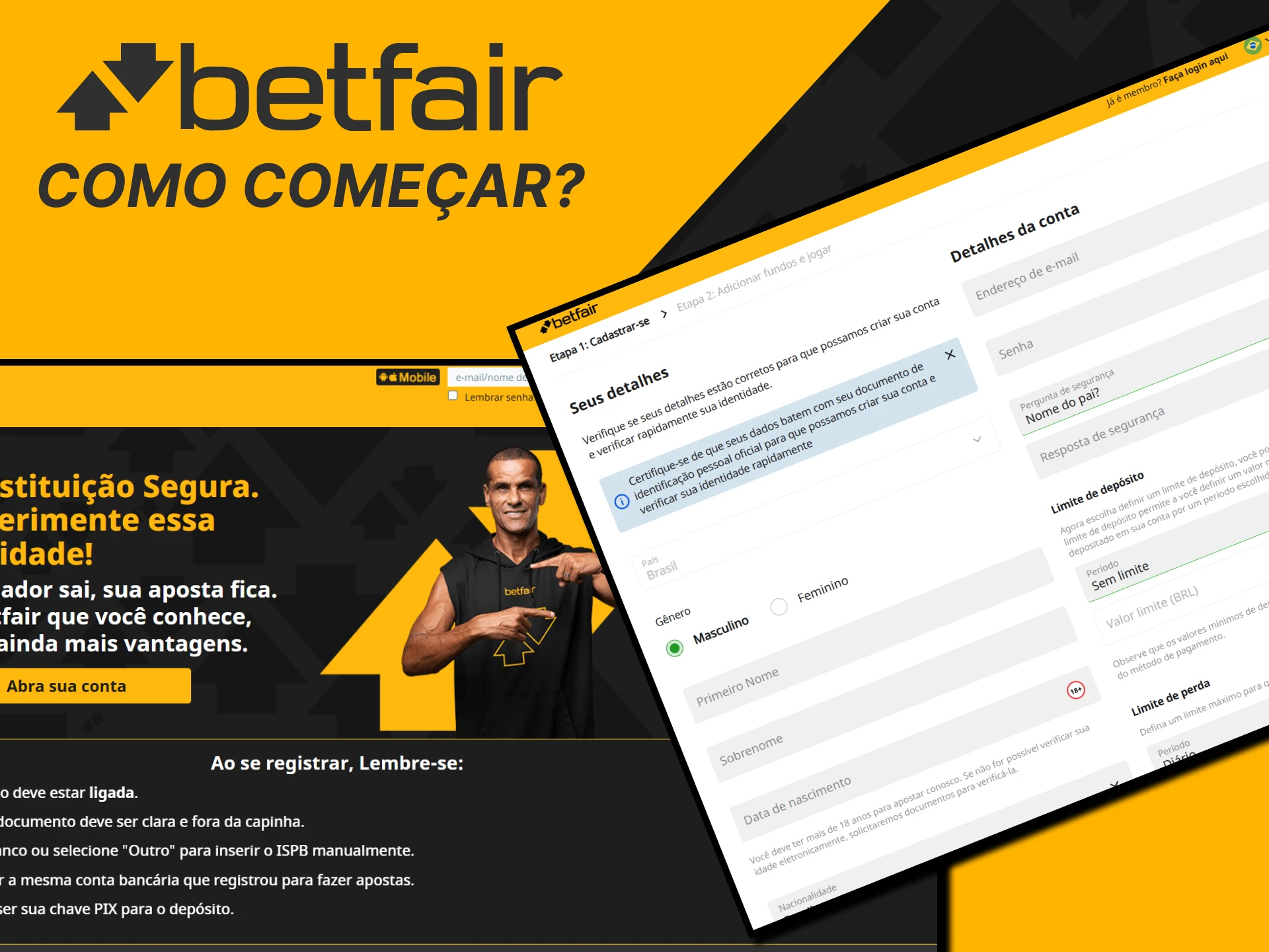 Siga alguns passos para começar a apostar na Betfair.