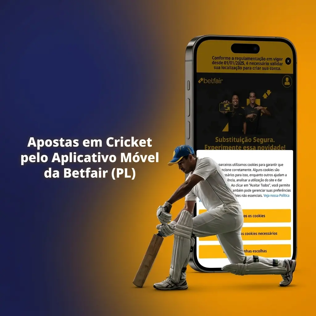 Aplicativo móvel da Betfair para apostas em cricket no Android e iOS com odds ao vivo atualizadas